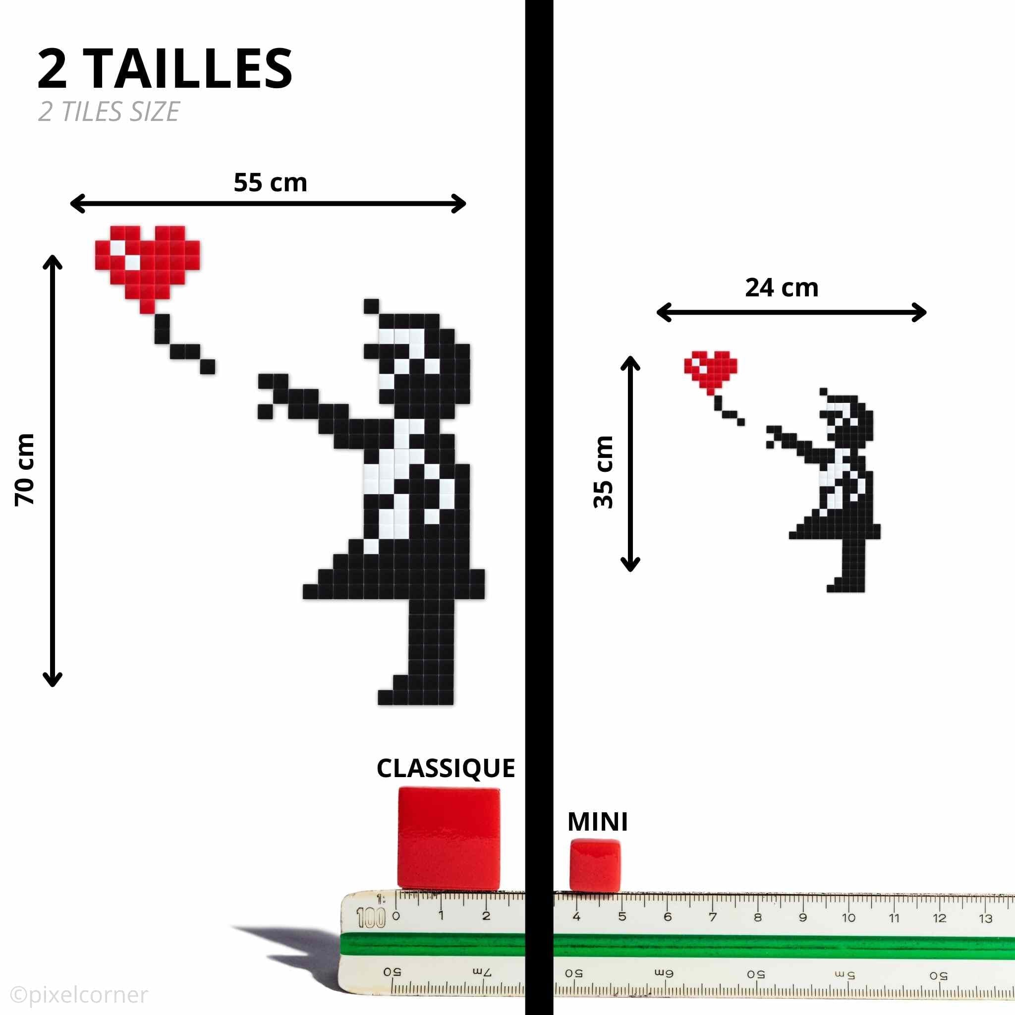 Big Girl with Balloon - Art kit mosaïque Pixel Corner